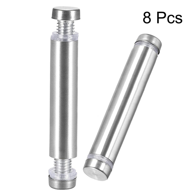 [Australia - AusPower] - uxcell 1/2 Dia x 2-1/2"(12x64mm) Double Head Standoff Screws Acrylic Glass Nails 8pcs 64mm 