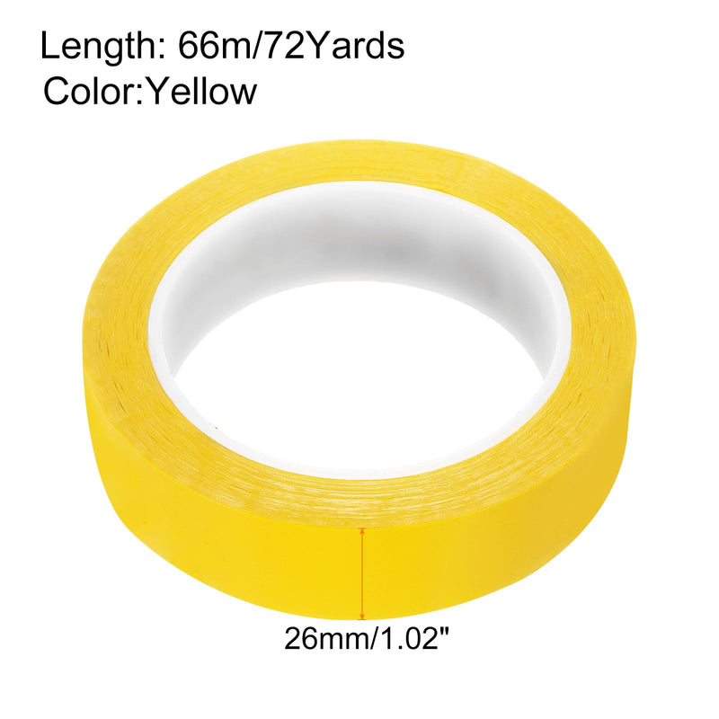 uxcell 1 Rolls Yellow 1.02 Inch x 72 Yards Polyester Film Electrical Tape PET Tape High Temperature Heat Resistant Tape for Transformer Motor Wire 5S Positioning Logo,26mm x 66m