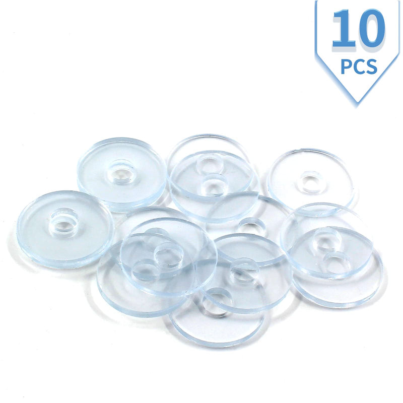 [Australia - AusPower] - 10 Pack 3/4 Inch Clear Washers for Shower Door Handle, Plastic Washers Spacers Vinyl Replacement Parts Transparent Gasket, Plastic Flat Washer Clear Plastic Gasket for Standoff Cap Assemblies 10 Pack 