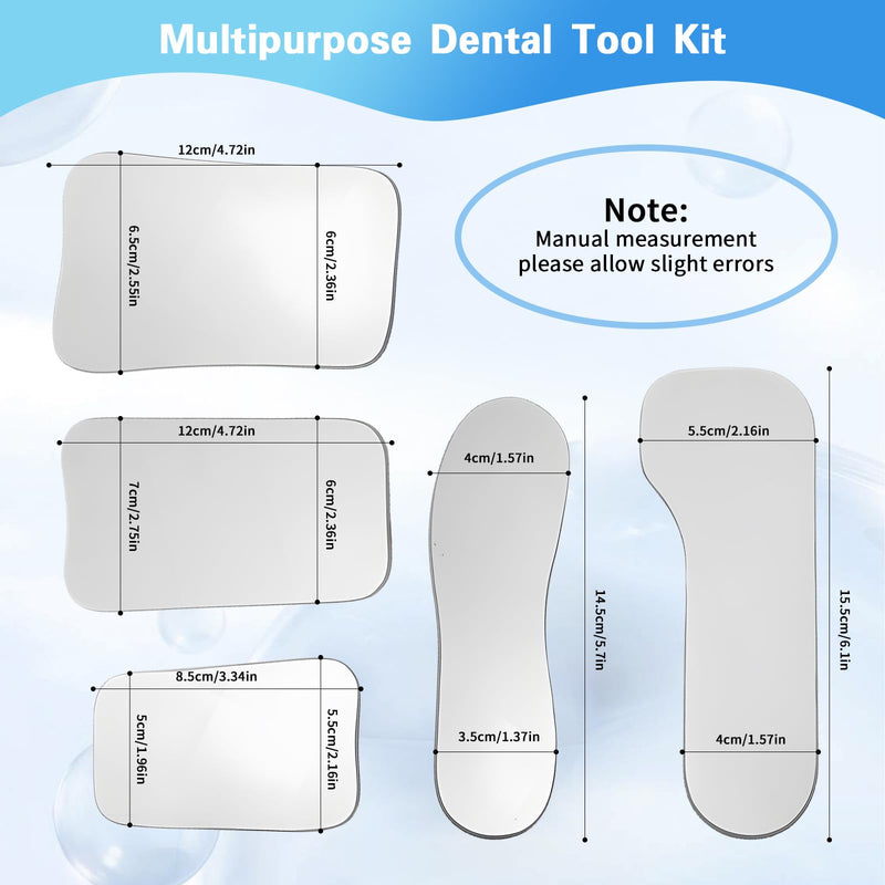 [Australia - AusPower] - Set of 5 Dental Occlusal Photographic Mouth Mirror - Rhodium Intraoral Reflective Mirrors for Dentistry, Dental Plated Glass Reflector Oral Inspection Kit for Photography 
