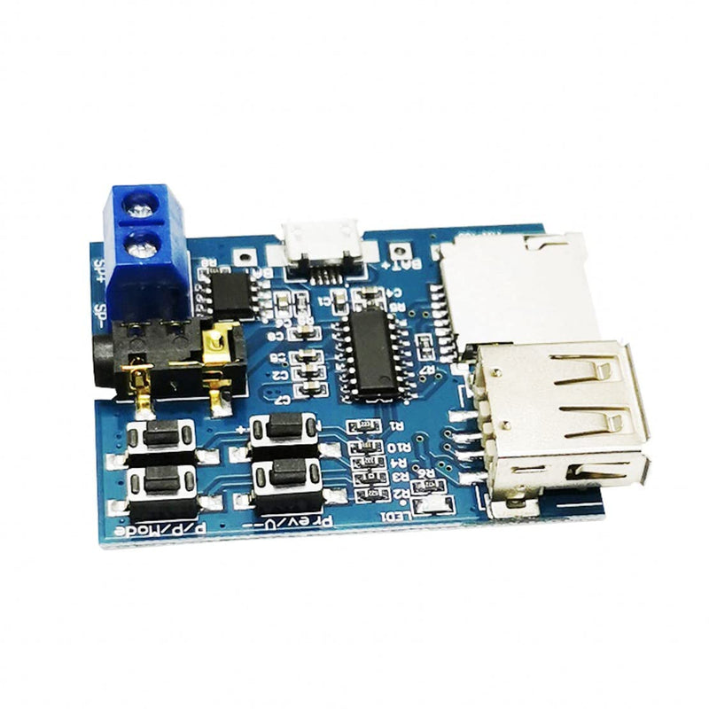 JZK 2 x MP3 Decoder Board MP3 Format Decoding Board TF Card U Disk MP3 Decoding Player Module with Power Amplifier