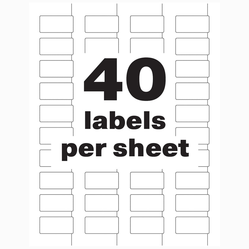 Avery White Asset Tag Labels, 3/4" x 1-1/2", Laser Printable Tags, 320 Waterproof Labels (61525) 3/4" x 1-1/2" Durable White
