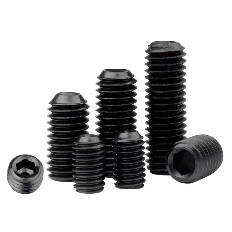 [Australia - AusPower] - M5-0.8 x 5mm Black Hex Socket Set Grub Screws,Headless Cup Point,Flat Point Grub Bolt,Internal Hex Drive,Alloy Steel,Grade 12.9 Carbon Steel,for Towel Rack Door Knob,External Thread,Pack of 100 M5-0.8 x 5mm(100 Pcs? 