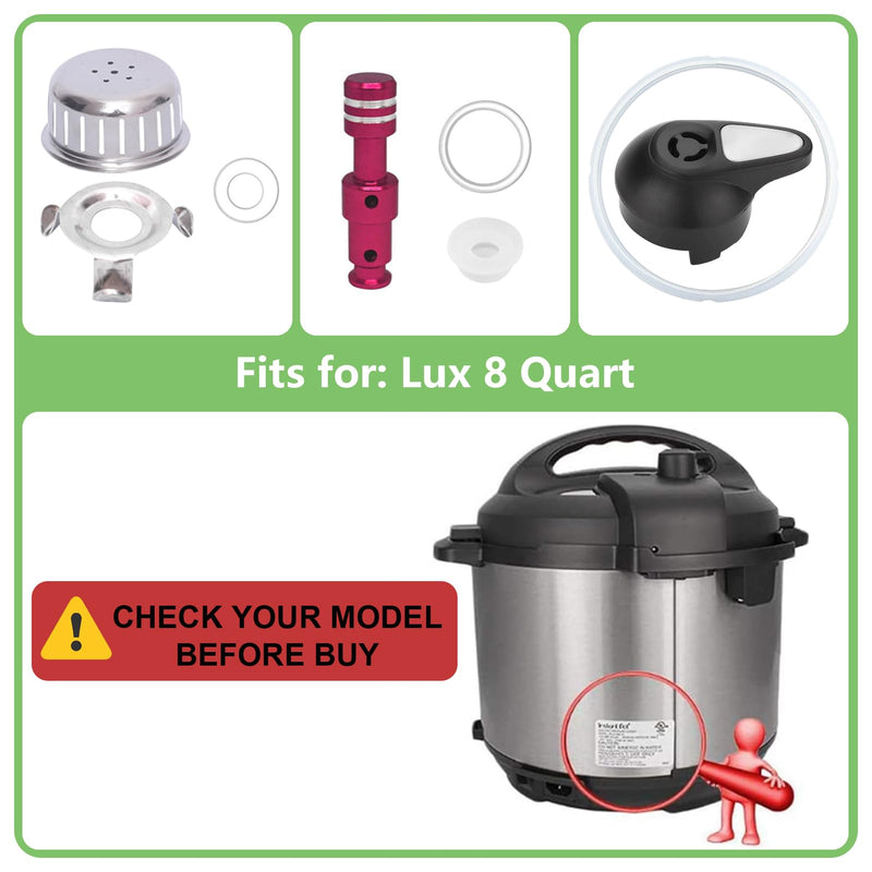 [Australia - AusPower] - 11 PCS Instant Pot Replacement Parts for Lux 8 QT, Instant Pot Accessories Include Sealing Ring, Steam Release Valve, Anti-Block Shield, Valve Sealing Ring, Float Valve and Gasket 8QT 