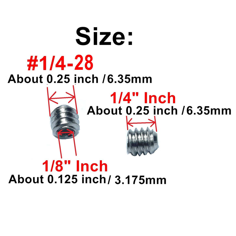 [Australia - AusPower] - 60pcs Set Screws 1/4-28 x 1/4" inch 304 Stainless Steel Allen Head Hex Hexagon Socket Set Screws with 1/8" Allen Wrench,Set Grub Screws Hex Allen Head Socket Set Screws.(1/4" Length) 1/4-28 x 1/4 Inch-60pcs 
