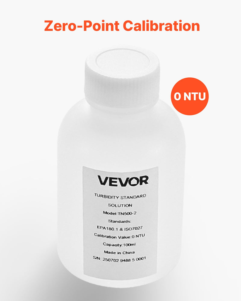 [Australia - AusPower] - VEVOR Turbidity Calibration Solution, 0 NTU, 100 ml Capacity, Standard Turbidity Solution Refill for Turbiditymeter, Zero-Drift for Stable Concentration, Ready to Use, for Both White and Red Light 0 NTU,100 ml Turbidity Meter 