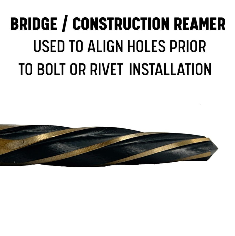Drill America 3/8" Bridge/Construction Reamer, Black and Gold Finish, KFD Series 3/8 in