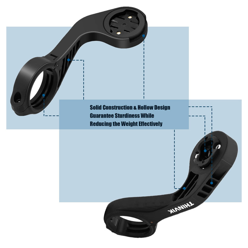 [Australia - AusPower] - Thinvik Bike Computer Mount for Garmin Edge 1040 1030 840 830 540 530 130 Compatible with 25.4 31.8 35mm Handlebars Comes with Quick Release Gopro Mount Adapter and Light Holder 
