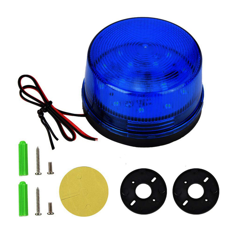 [Australia - AusPower] - Blue Strobe Beacon Light,Lelukee 2pcs DC 12V Flashing Light Rainproof Blue Led Alarm Signal for Field Work Snowplow Outdoor Work Home Security System Etc. (Blue) 