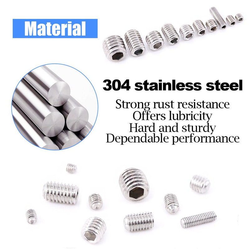 [Australia - AusPower] - Glarks 200Pcs M3 4 5 6 8 Hex Allen Head Socket Set Screw Assortment Kit + 420Pcs M3/M4/M5/M6/M8 Allen Head Socket Set Screw Assortment Kit 