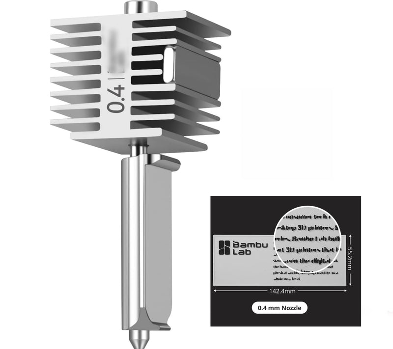 [Australia - AusPower] - Original BambuLAB A1 3D Printer Hotend, A1 Mini Stainless Steel Hotend Kit,All Metal Extruder Hot End for Bambu Lab A1 Series 3D Printer Accessories (A1 0.4mm Stainless Hotend) A1 0.4mm Stainless Hotend 