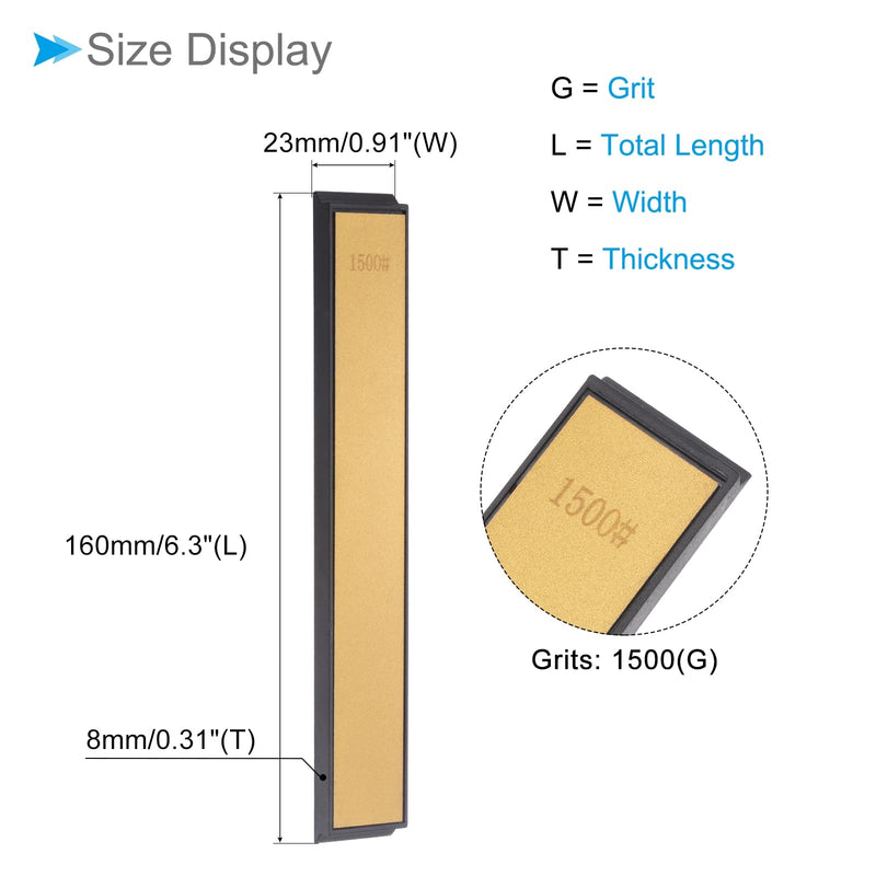 [Australia - AusPower] - CoCud Diamond Whetstone, 1500 Grit, 6" x 0.8" Overall Size, Titanium Coated Whetstone, Sharpening Tool - (Applications: for Metal Grinding) 