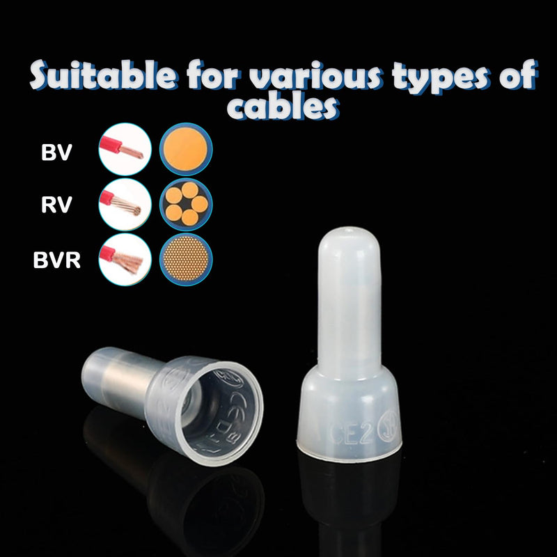 [Australia - AusPower] - 440PCS Closed End Crimp Terminal CE1/CE2/CE5 Assortment Kit 22-16/16-14/12-10AWG Wire End Caps Electrical Crimp Connectors OLA006-Kit 440PCS KIT(CE1/CE2/CE5) 