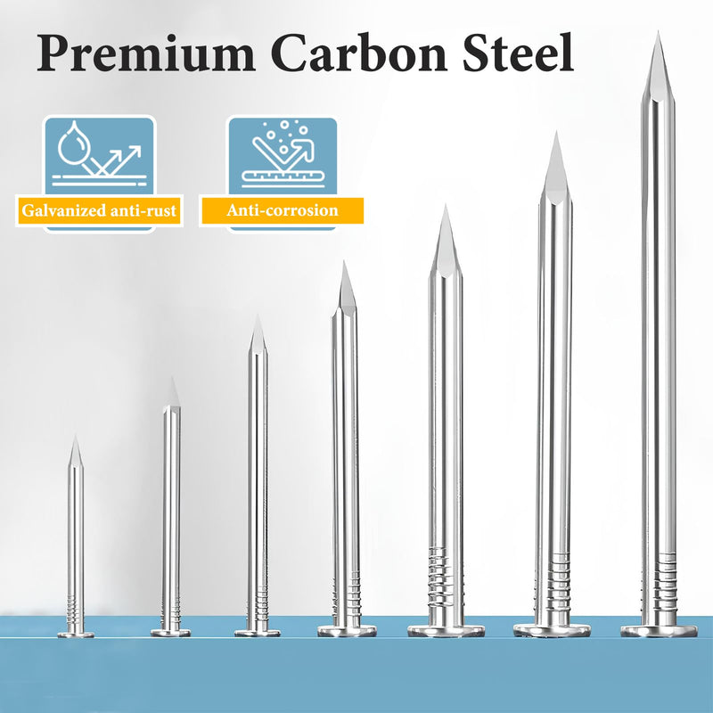 [Australia - AusPower] - 20PCS Hardware Nails, Wood Nails, Long Nails, Galvanized Concrete Wall Nail for Hanging Pictures and Woodworking, Cement Nails Suit for Drywall and Pine 5 In (20 Nails) 