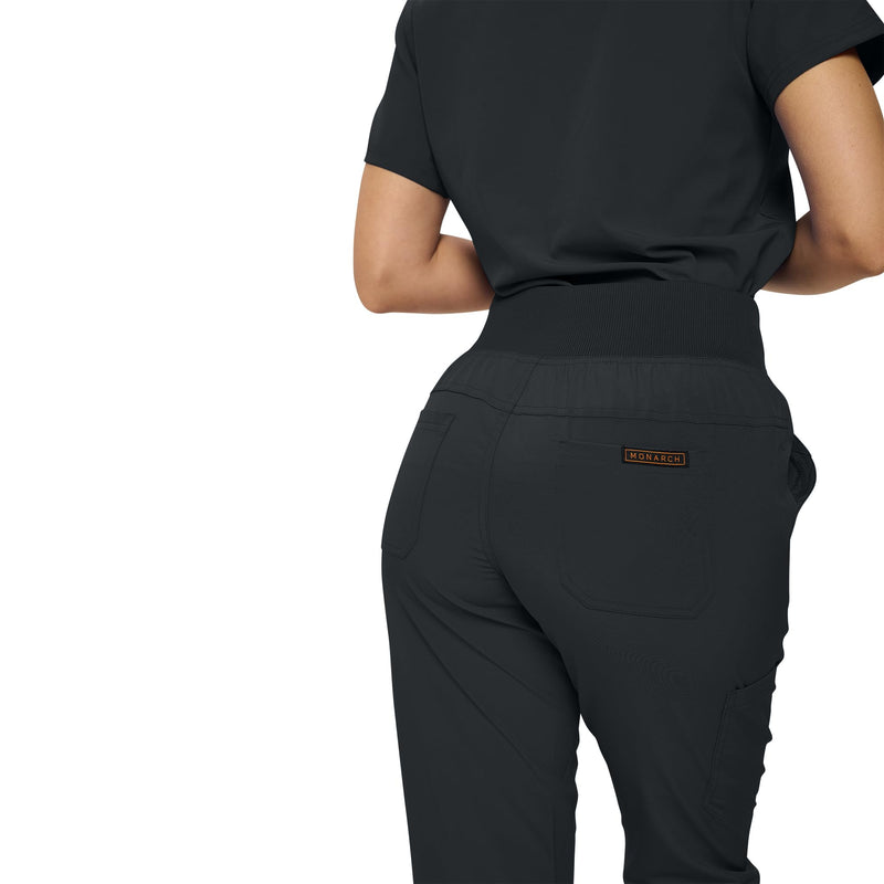 [Australia - AusPower] - Stretchy Scrubs Women's Jogger Scrub Set In Regular and Petite Jogger Scrubs with Tuck-In Top for Women Black Small 