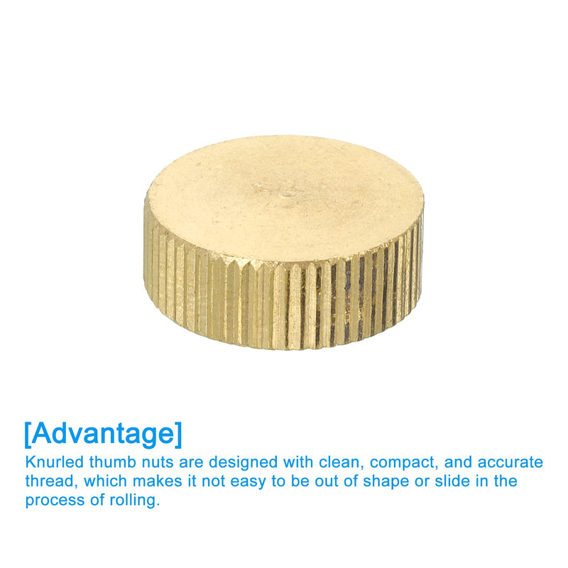 [Australia - AusPower] - uxcell Knurled Thumb Nuts, 3Pcs M6 x D20mm x H7mm Brass Flat Head Blind Hole with Collar Flat Head Blind Hole Round Knobs Fasteners for 3D Printer Parts, Machine Tools 3 