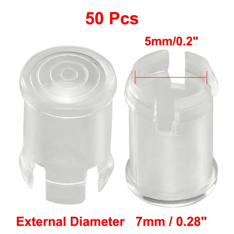 [Australia - AusPower] - uxcell 50Pcs Lamp Socket Light-emitting Diode Holder Clip Bezel Mount 5mm LED Holders Panel Display Plastic Clear 