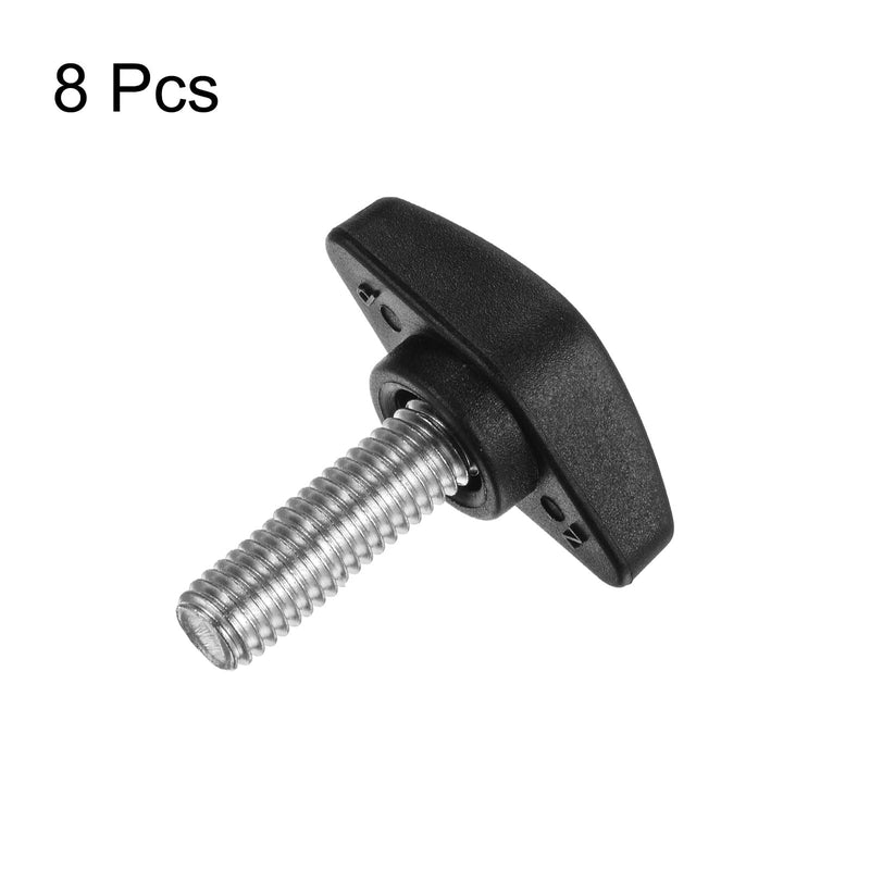[Australia - AusPower] - HARFINGTON 8pcs Tee Wing Knobs M8 x 20mm Metric Male Threaded Stud T Head Plastic Knob Handles Thumb Screws Hand Clamping Tightening Knob Grip Thumbscrew, Black M8 x 20mm x 36mm 