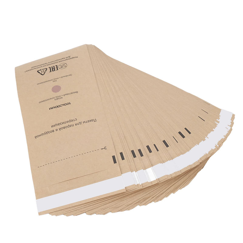 Brrnoo Sterilization Bags, 100 Pieces Dental Tool, Self Sealing Bag, Nail Art Cleaning Bags for Oral Cavity Beauty for Cosmetics and Nail Tool, 100 x 200 mm