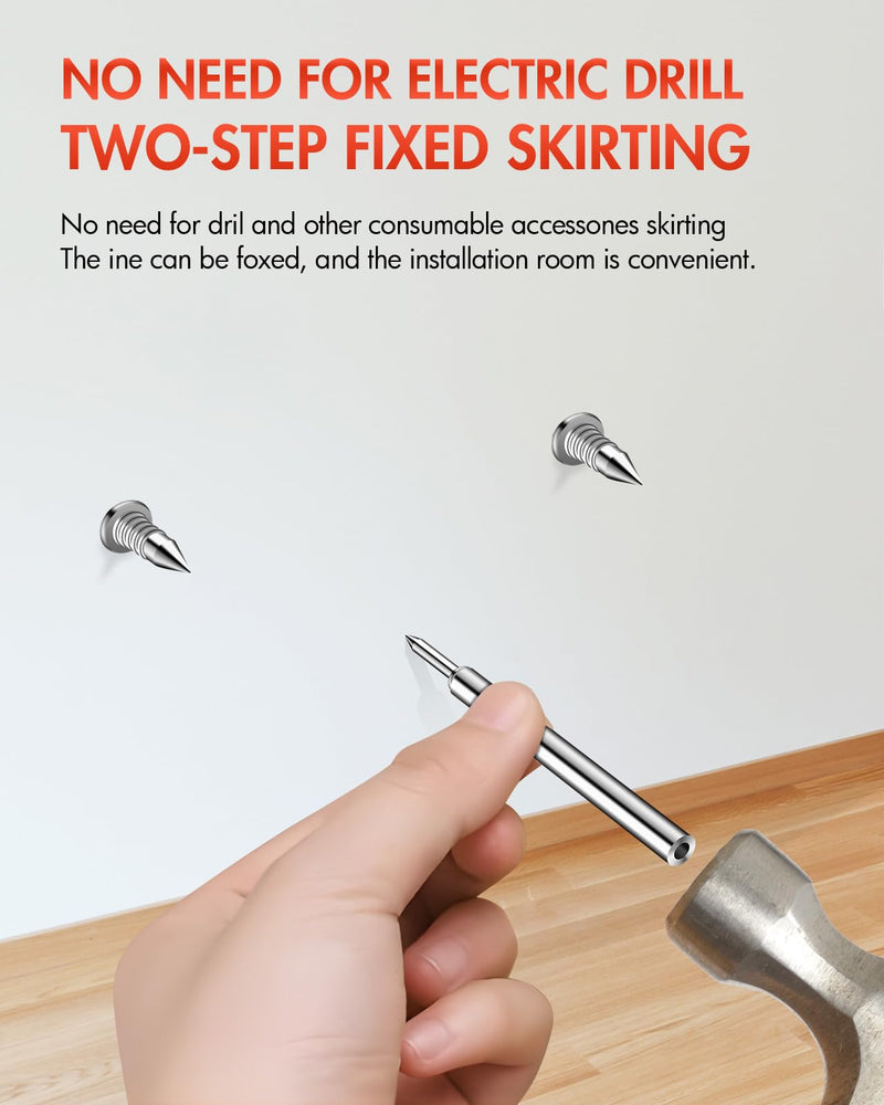 [Australia - AusPower] - Double-Head Skirting Thread Seamless Nail, Skirting Line without Marks Nail, Seamless Nail, Invisible Security Screws 120pcs+2tools 