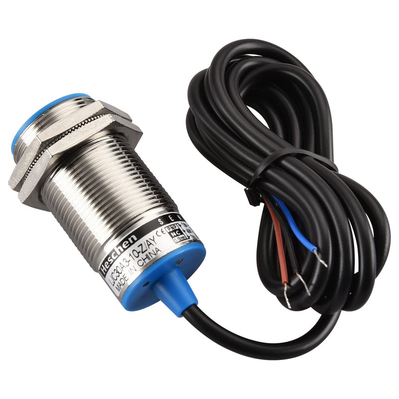 [Australia - AusPower] - Heschen M30 Capacitive Proximity Sensor Switch Shield Type LJC30A3-10-Z/AY Detection 1-10mm 10-30VDC 200mA PNP Normally Closed(NC) 3 Wires 