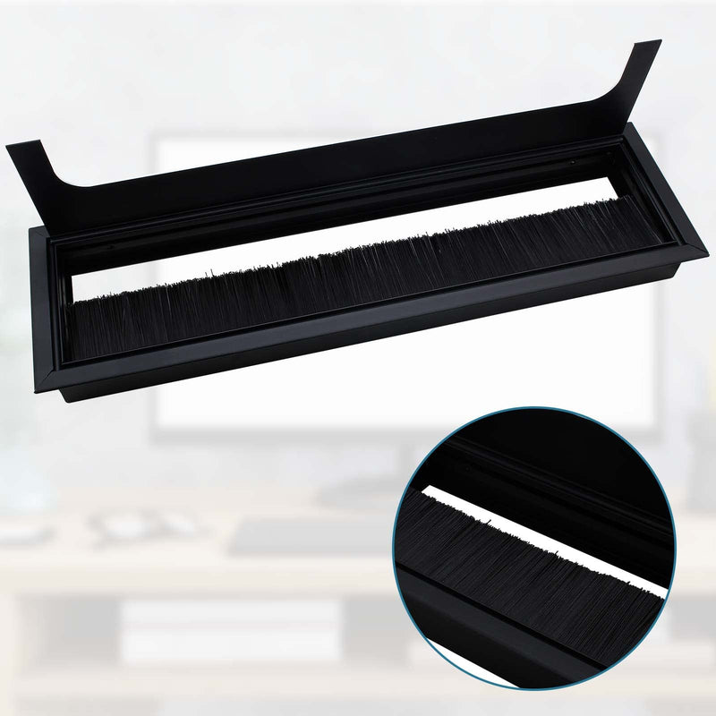[Australia - AusPower] - 2 Pack Rectangle Hole Cover Square Cable Grommet 160x80mm Wire Cover for Management Computer Desk 160 x 80mm 