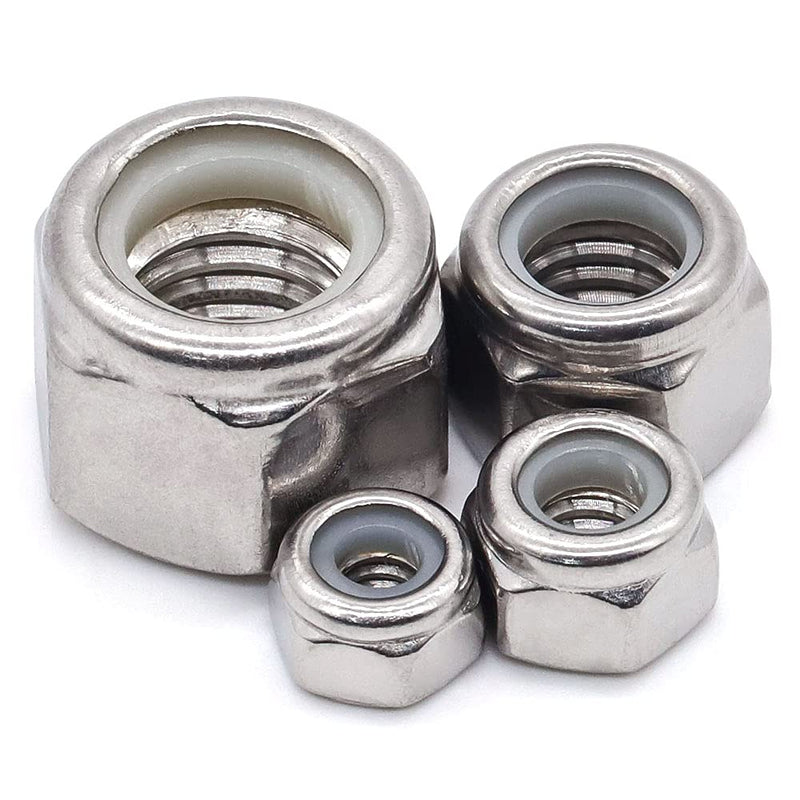 [Australia - AusPower] - Glvaner 1/2"-13 Thread Size Stainless Steel Hex Locknuts with White Nylon Insert 304 Stainless Steel 18-8 20 Pack 