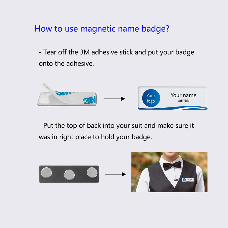 Badge Magnets - 72Pack, Name Tag Magnets (1.75 x 0.5 inches), Name Tag Magnet Backs w/ 3 Extra-Strong Neodymium for ID Badge Holders 72