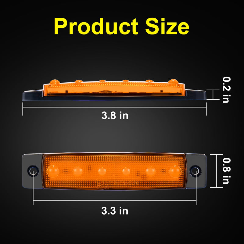 [Australia - AusPower] - 40 Pack 6 LED Trailer Marker Light, DC12-24V Clearance Side Indicator Lamp for RV Camper Truck Van Caravan Boat - Amber, Red 