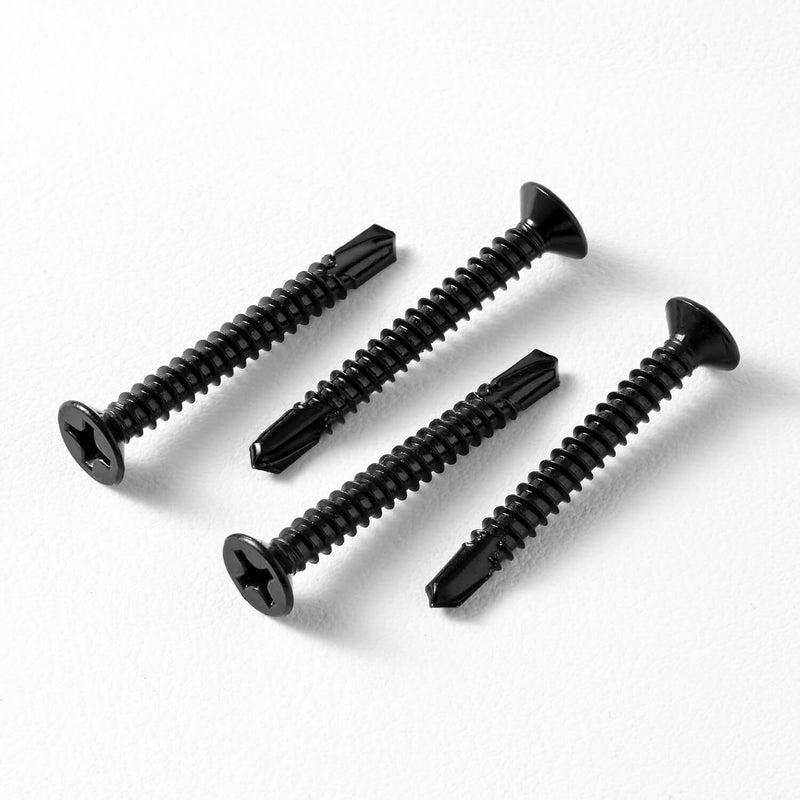 [Australia - AusPower] - #6 x 3/4" (100 Pack) Flat Head Sheet Metal Screws Phillips Drive Fast Self-Tapping Screw Wood Screws, High-Strength 410 Stainless Steel, Black Oxide #6 x 3/4'' 