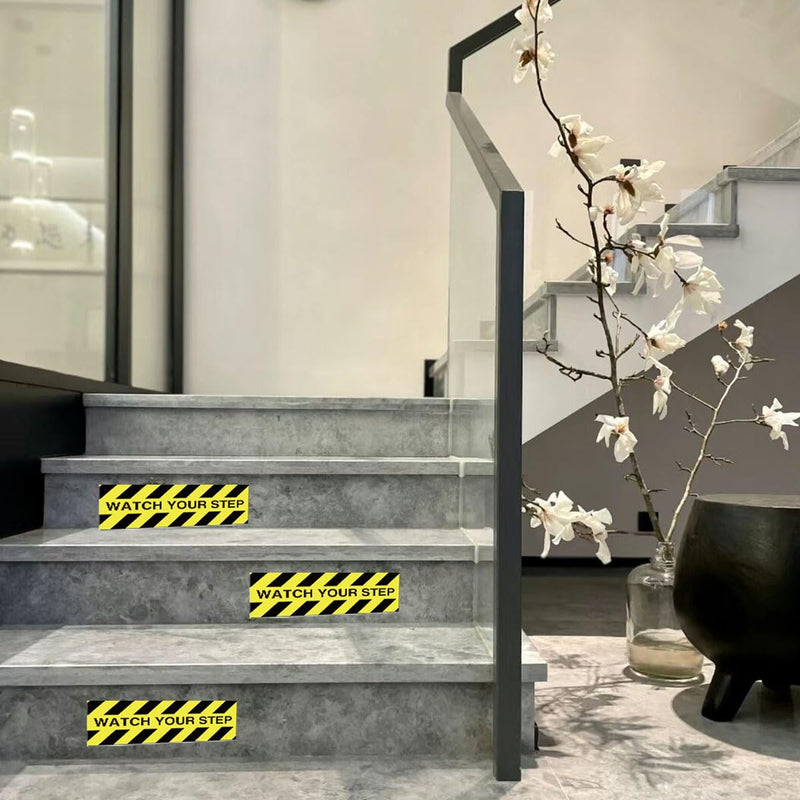 YOUOK 10 Pieces Watch Your ep Warning icker，3 by 8 hes Adhesive Tape Anti Slip Abrasive Tape for Workplace Safety Wet Floor Caution