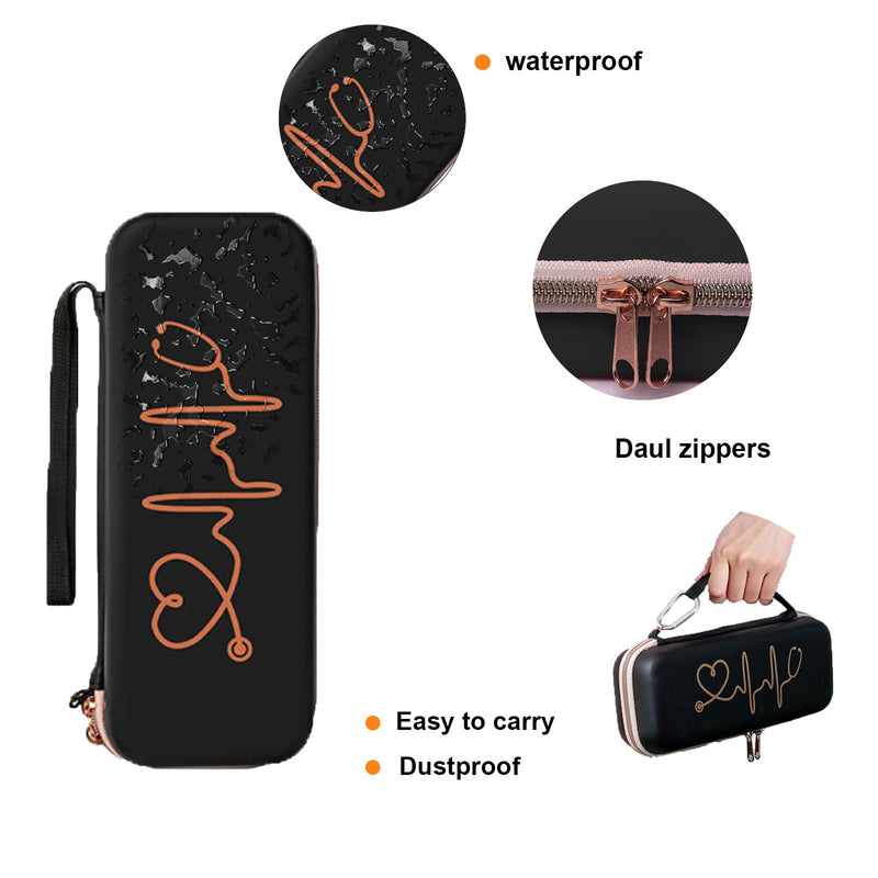 [Australia - AusPower] - Stethoscope Case for 3M Littmann Stethoscope and for MDF Stethoscopes, Stethoscope Accessories, Extra Room for Medical Bandage Scissors and LED Penlights（Black） Black 