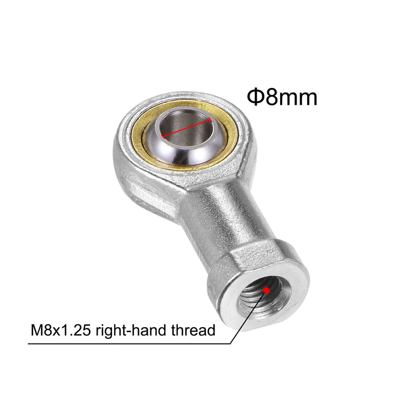 [Australia - AusPower] - uxcell 4pcs SI8TK PHSA8 M8 Female Rod End Bearing M8x1.25 Right Hand Thread, Self-Lubricating Joint Rod Ends, includes Jam Nut 