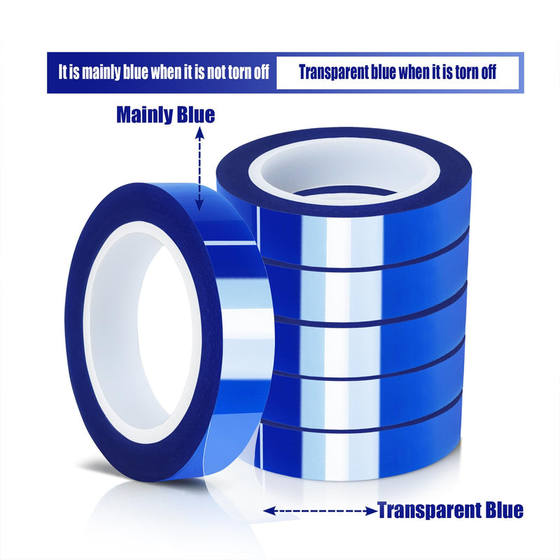 [Australia - AusPower] - 6 Rolls 10mm x16m(52FT) Blue Heat Tape High Temperature Heat Resistant Tape Heat Transfer Tape for Heat Sublimation Press Vinyl,No Residue 
