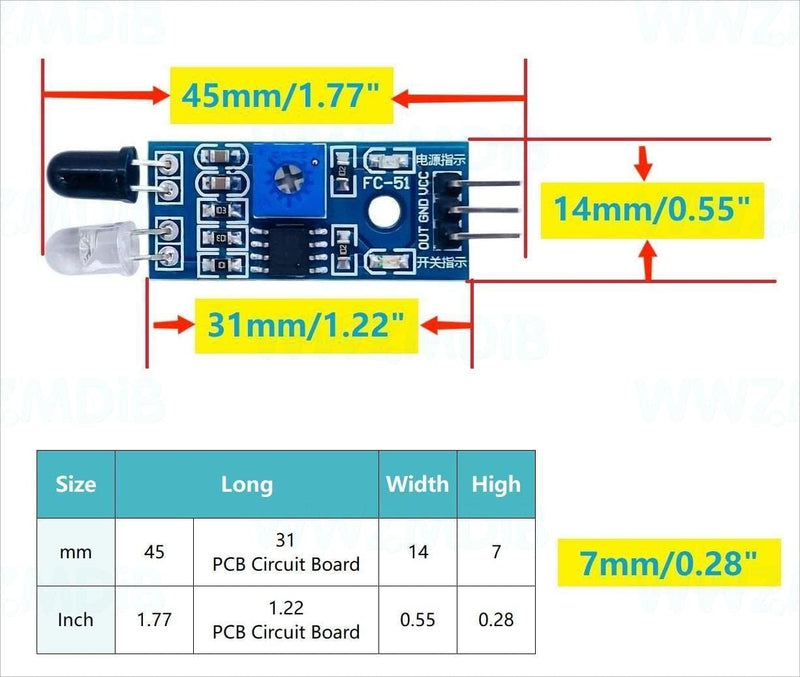 [Australia - AusPower] - WWZMDiB 15Pcs IR Infrared Sensor 3-Wire Reflective Photoelectric Module for Arduino 