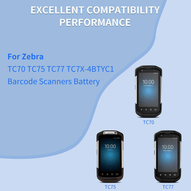 [Australia - AusPower] - 4-Slot Battery Charging Cradle Kit for Zebra TC70 TC75 TC77 TC7X-4BTYC1 Barcode Scanners, Compatible with BT-000318 Battery, Charger Station with Type-C Cable, Black 