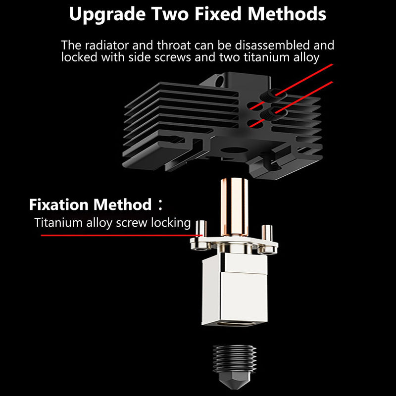 X1/X1C/X1E Complete Hotend with Fan 0.4mm Hardened Steel Nozzle 3D Printer Ceramic Extruder Print Head Kit with Heater Cartridge Thermistor Heater Block and Silicone Sock Support High Speed Printing 0.4mm Hotend for X1/X1C/X1E