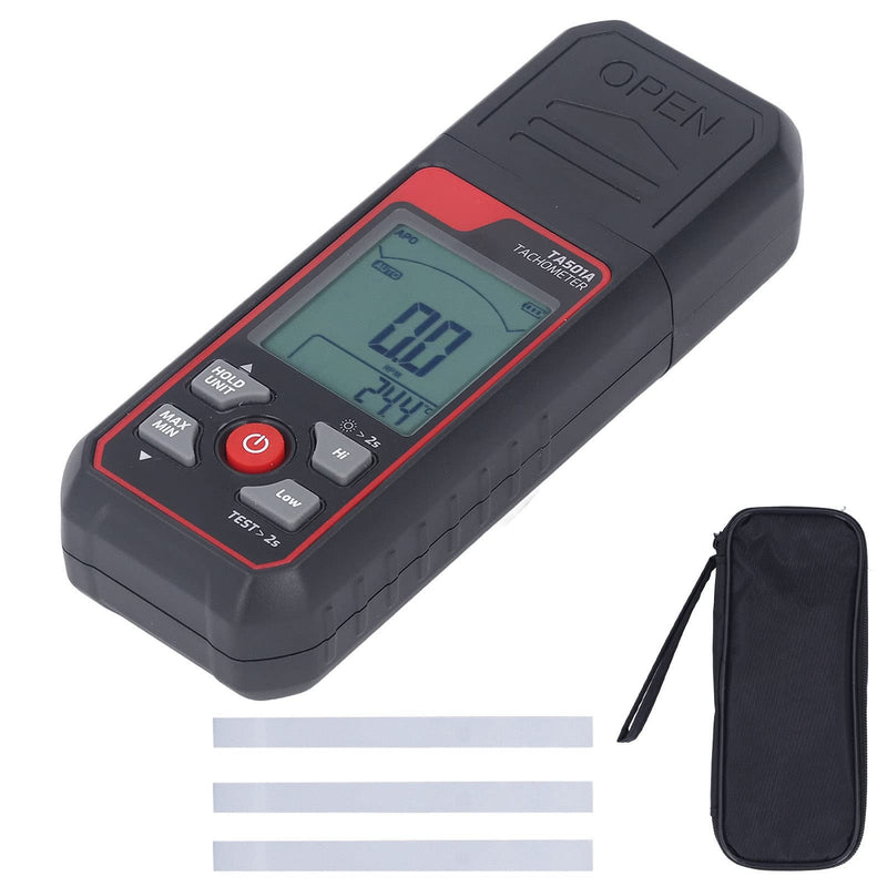 [Australia - AusPower] - Tachometer 2.5 RPM to 999999 RPM Digital Display Black Non-Contact Tachometer for Devices 