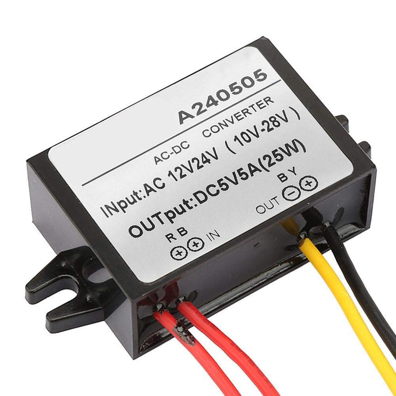 SEAFRONT AC DC Voltage Converter, Rectifier AC 12V/24V to DC 5V Step-Down Converter (5A)