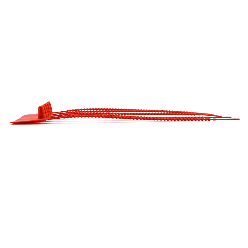 [Australia - AusPower] - QWORK Plastic Tamper Seals, 100Pcs Tamper Self-Locking Security Zip Tie, Pull-Tite Security Tag for Fire Extinguishers and Fire Safety, 9-13/16" Long, Red 100 Pack 