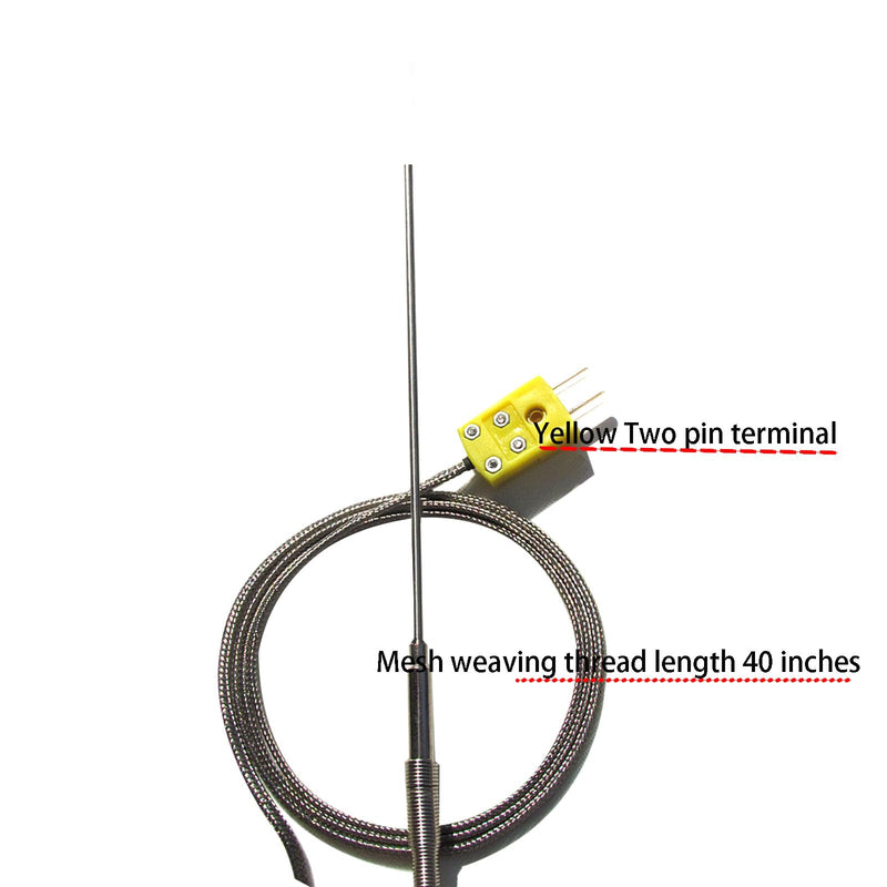 [Australia - AusPower] - TL1915SL K Type thermocouple Probe -50°F to 1100°F Probe Length 6/0.06in /40 in Cable 