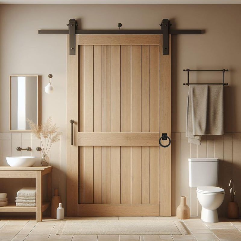 trust4care 3-3/4" Rotatable Matte Black Sliding Barn Door Pull Handles, Flush Folding Ring Gate Pulls, Heavy-Duty Zinc Grip Pull for Hallway Bifold Barn Door, Garage, Garden Fence Wooden Gate 2 3-3/4"