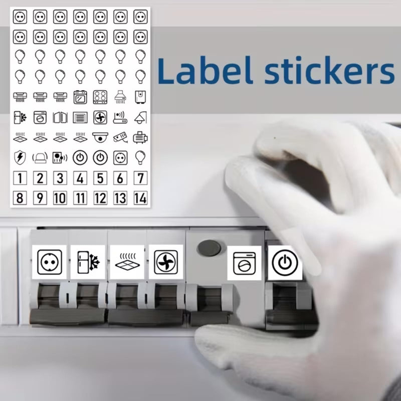 Meter Board Label Stickers - 70 Pieces/Set. Reminder Stickers for Distribution Boxes, Electric Meters and Electrical Panel Circuit Breakers, Suitable for Circuit Diagrams and Socket Identification. Colorless