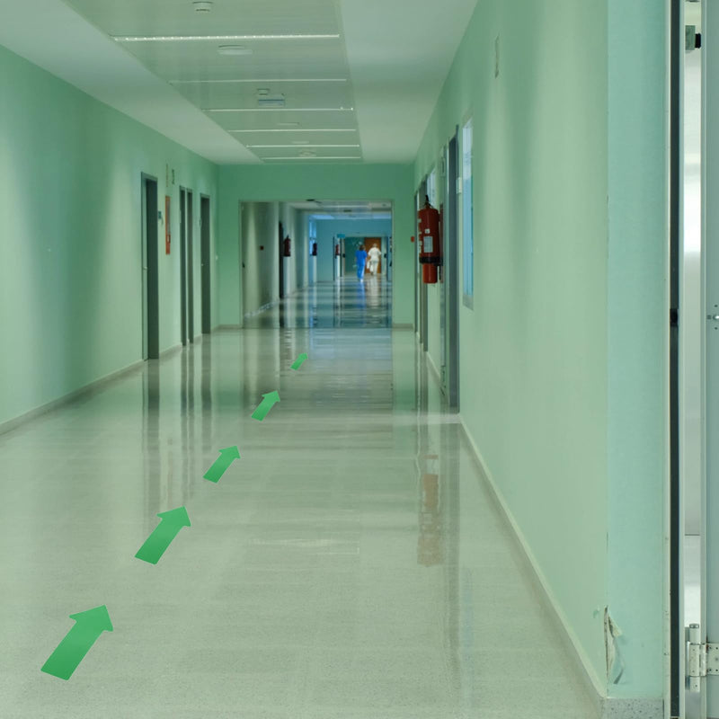 PATIKIL 200 PCS Adhesive Arrow Stickers, 3"x6" Arrow Floor Sticker Tape, Arrow Adhesive Floor Marker Sticker Directional Arrow Decal Large for Classroom Warehouse, Fluorescent Green