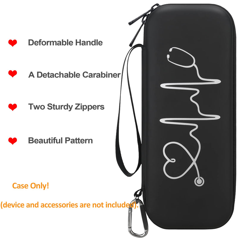 [Australia - AusPower] - BOVKE Stethoscope Case fits 3M Littmann Classic III, Lightweight II S.E, MDF Acoustica Deluxe Dual Head, Cardiology IV, Stethoscope Holder with Pocket for Nurse Accessories for Work, Black+Black W_Black+Black 