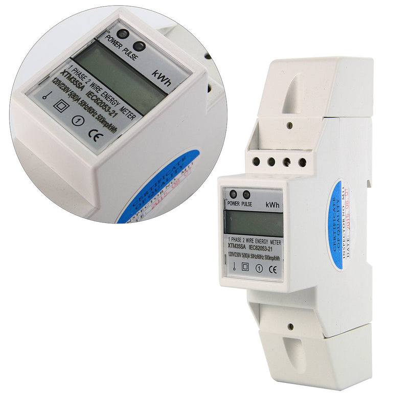 [Australia - AusPower] - BAYM® 5(80) A 120V 60HZ Single Phase Din Rail KWH Watt Hour Din-Rail Energy Meter LCD KWH 80A 