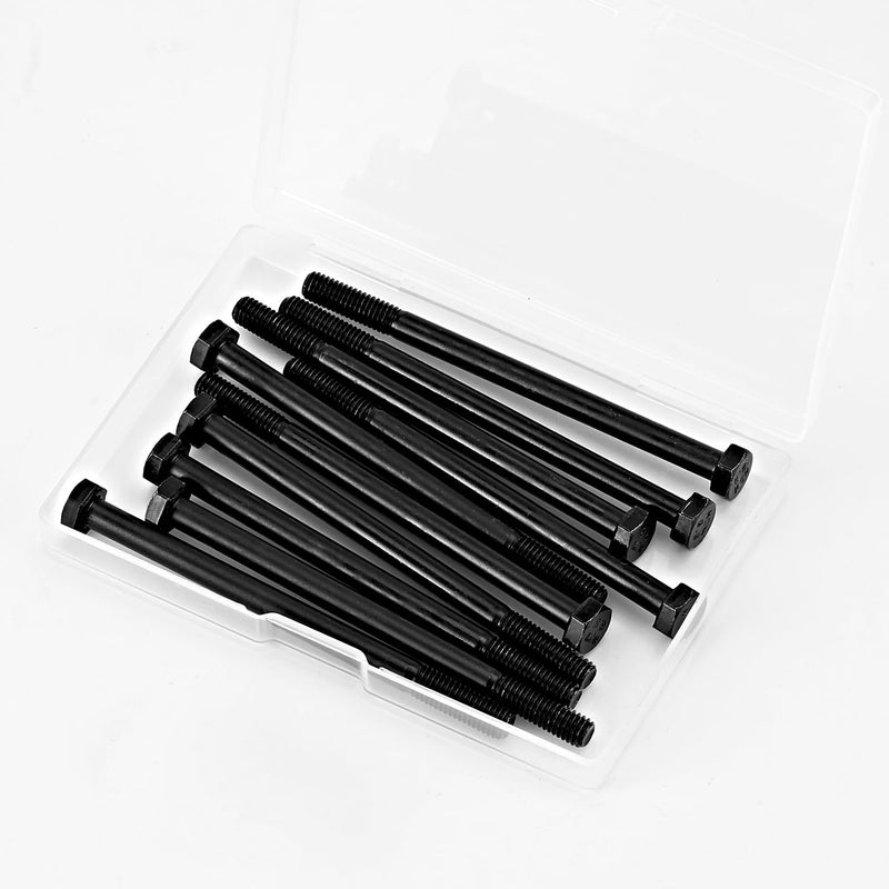 [Australia - AusPower] - M6-1.0 x 100mm Heavy Duty Hexagon Bolts Hex Head Screws, 8.8 Grade Alloy Steel, Black Oxide Finish, Metric Machine Partially Threaded, 10PCS M6-1.0 x 100mm(10PCS)Partially Threaded 
