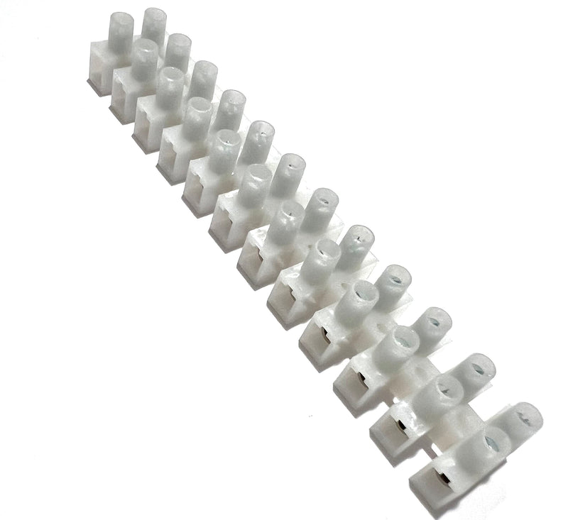 [Australia - AusPower] - (5 Pack) 12 Position / 24 Contact Terminal Block Barrier Strip Dual Row with Screw Connector 30 Amp 300V HVAC Panel Chassis Mount etc. ES1200/12DSFB 5 