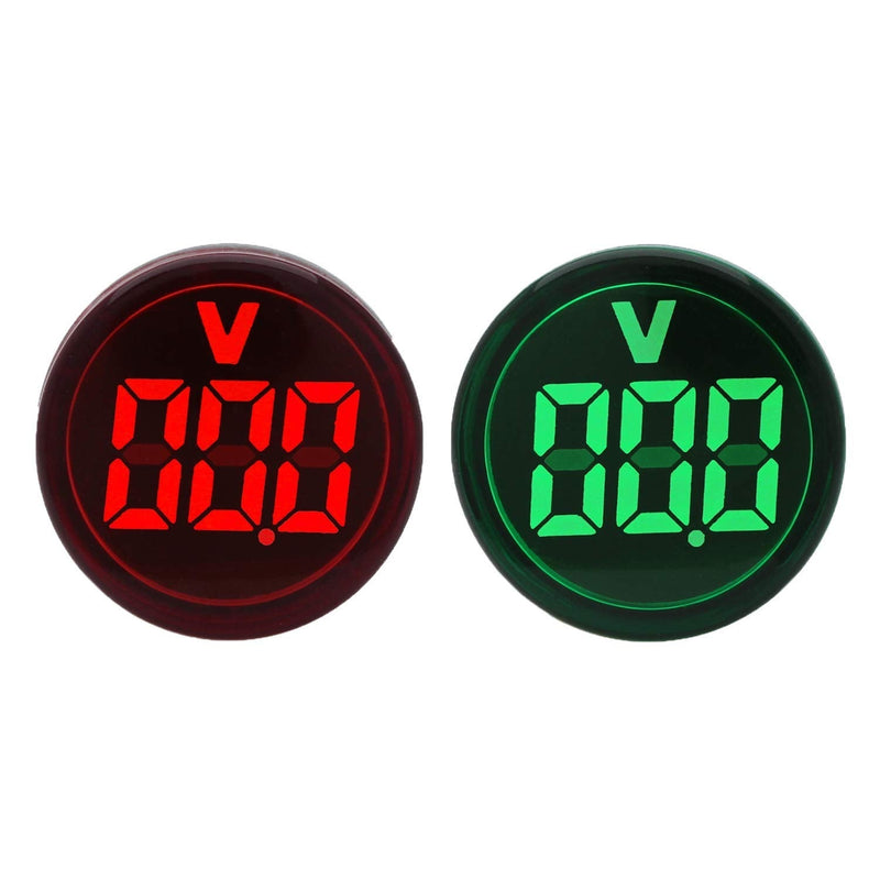 Led Voltage Indicator 22 mm – Digital Voltmeter AC20-500V with led Voltage Display for Control Panels, Machines and Distribution Boxes (3 Red and 3 Green) 3 Red and 3 Green