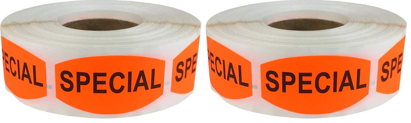 Special Grocery Store Food Labels .75 x 1.375 Inch Oval Shape 500 Total Adhesive Stickers (Pack of 2) 0.75 x 1.375" Oval (Pack of 2)